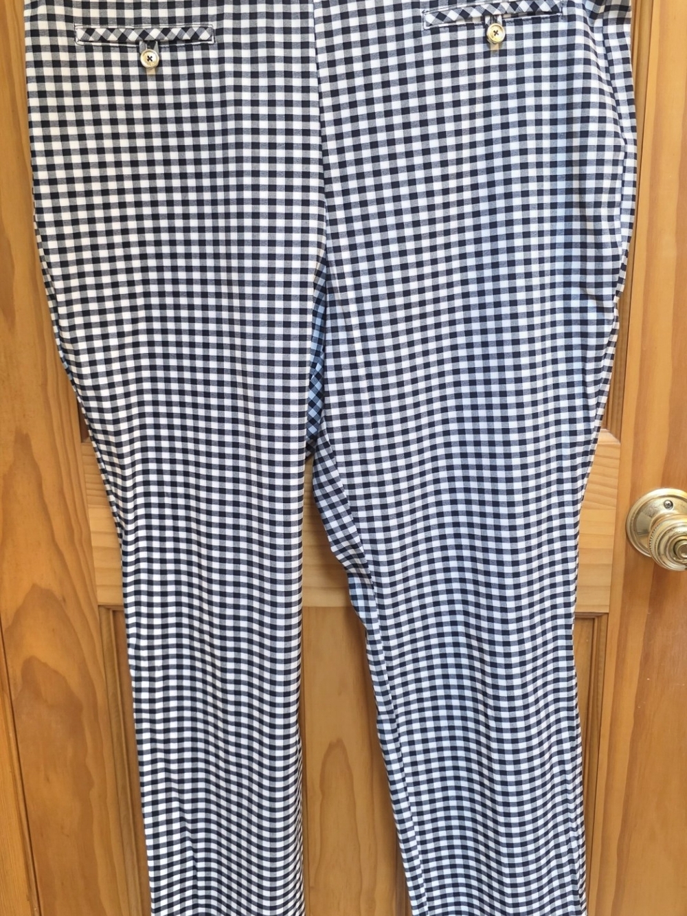 Anne Klein Black and White Gingham Capris